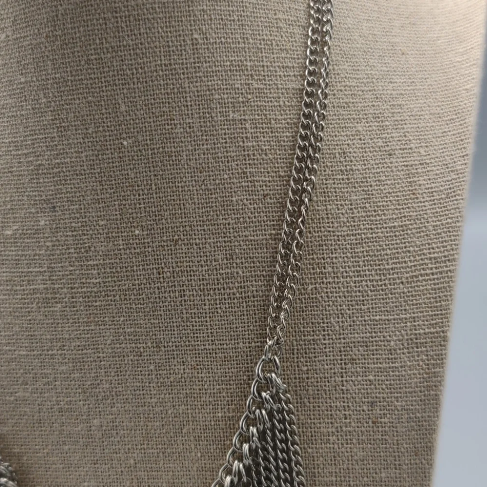 silvertone Multi dangle Necklace - Picture 3 of 4